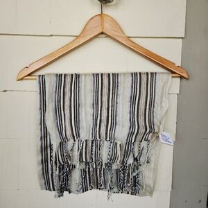 Striped Fringe Scarf
